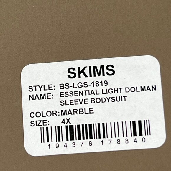 SKIMS Light Essential Dolman Sleeve Bodysuit Marble Womens 4X - Picture 10 of 12
